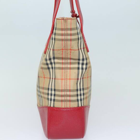 Burberry Nova Check Tote Bag Canvas Beige Red - Picture 3 of 16